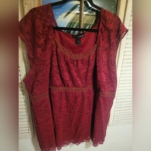 Red Lace Top